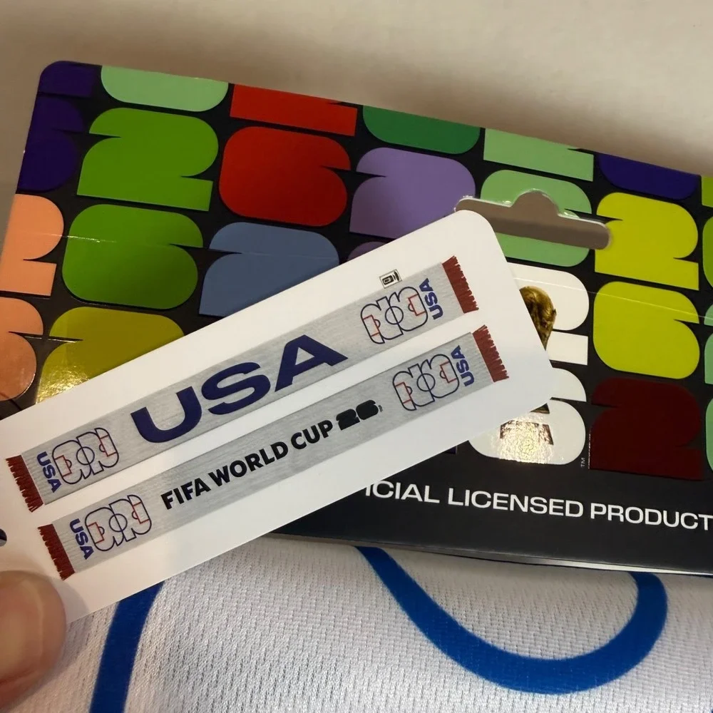 FIFA World Cup 2026 USA Scarf Official White Blue Red Unisex 26